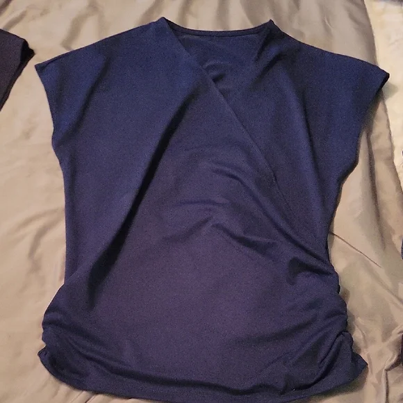Black and Blue Wrap Tops Halara Lot Of 3 Size Med - Picture 4 of 7
